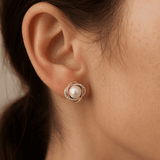 Orbit Pearl Stud Earrings