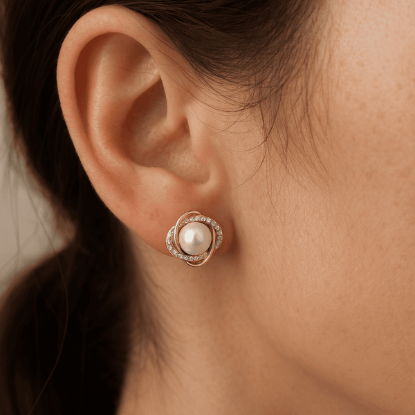 Orbit Pearl Stud Earrings
