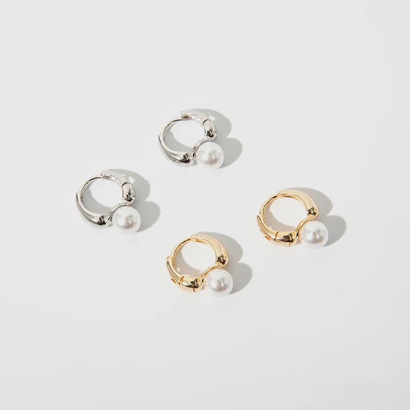 Sera Mini Pearl Huggie Earrings