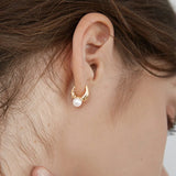 Sera Mini Pearl Huggie Earrings