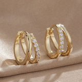 Dual Line Huggie Earrings