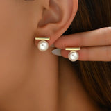 Poise Pearl Bar Earrings