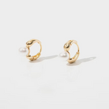 Sera Mini Pearl Huggie Earrings