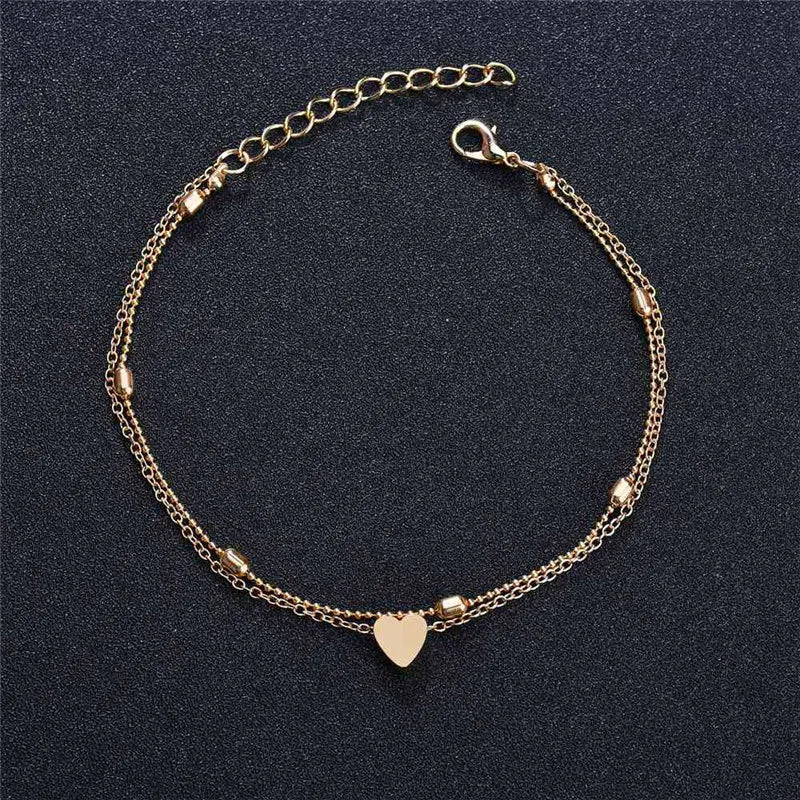 Heartline Charm Anklet