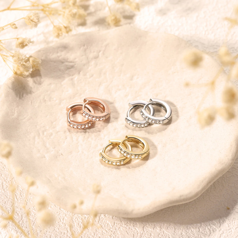 Seren Pavé Huggie Earrings Trio