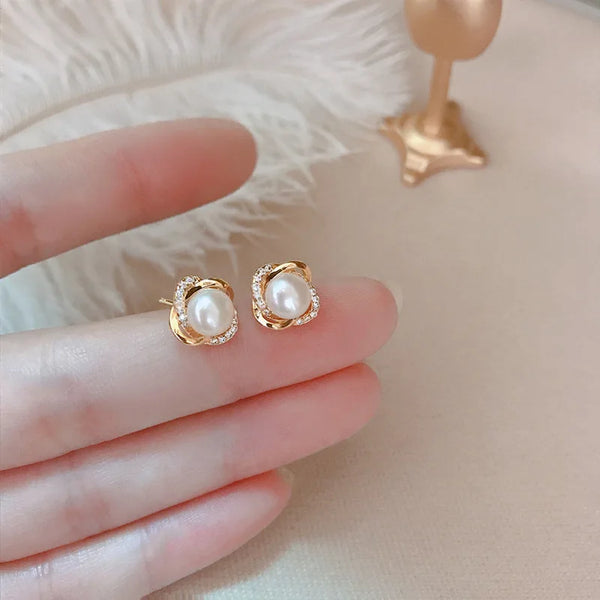 Orbit Pearl Stud Earrings