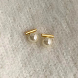 Poise Pearl Bar Earrings