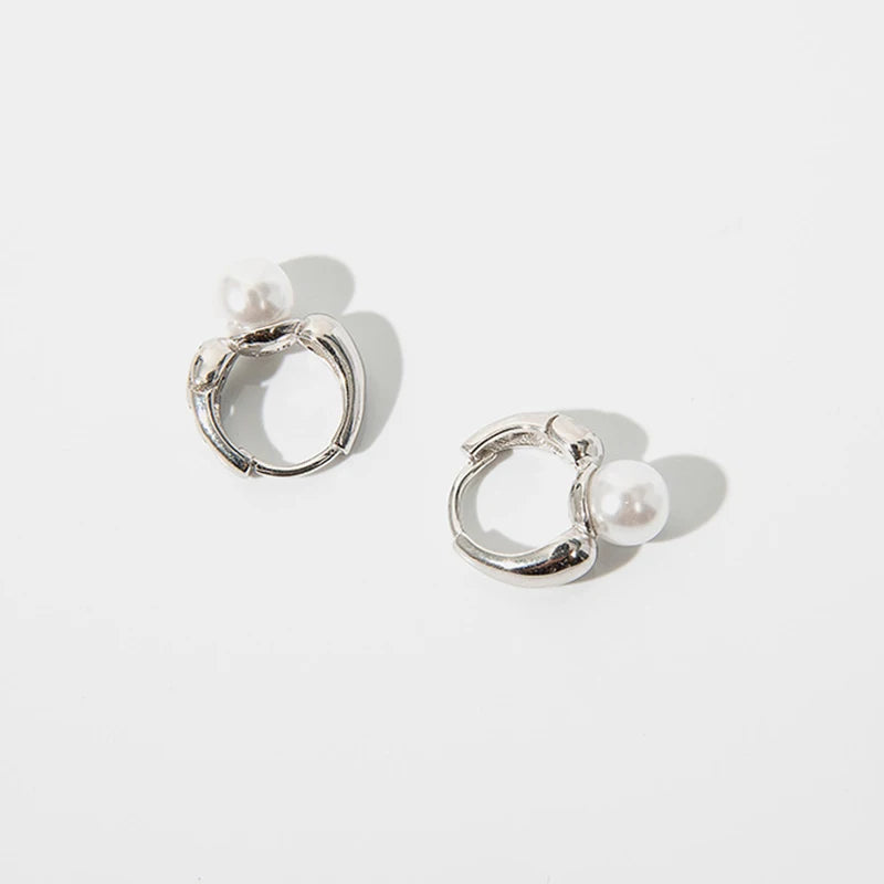 Sera Mini Pearl Huggie Earrings