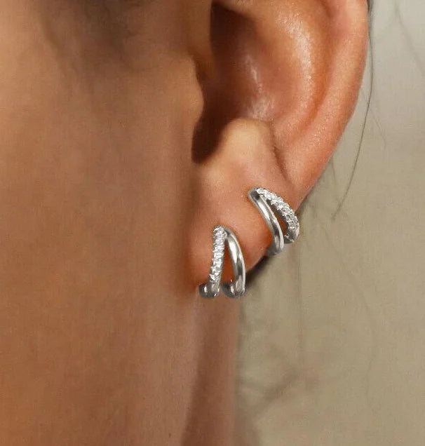 Dual Line Huggie Earrings
